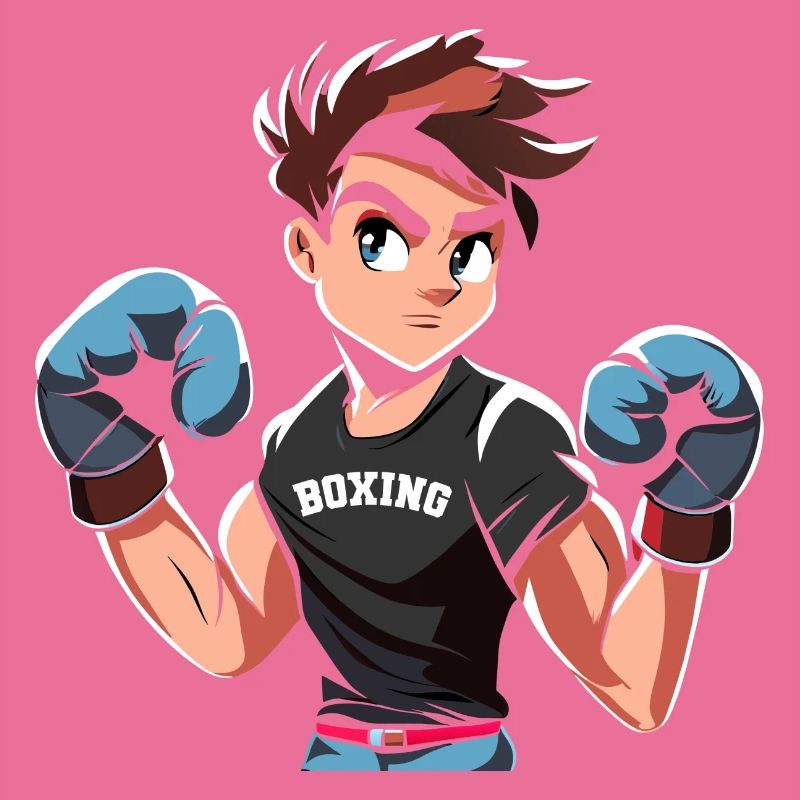 Conception de boxe adolescente avec des gants de boxe