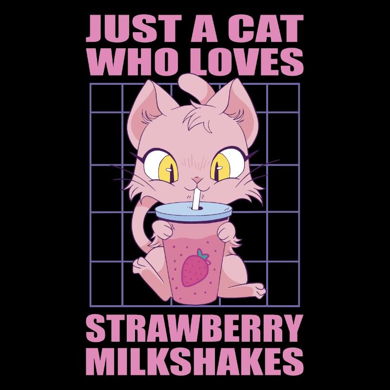 Nur eine Katze, die Erdbeer Milkshakes liebt