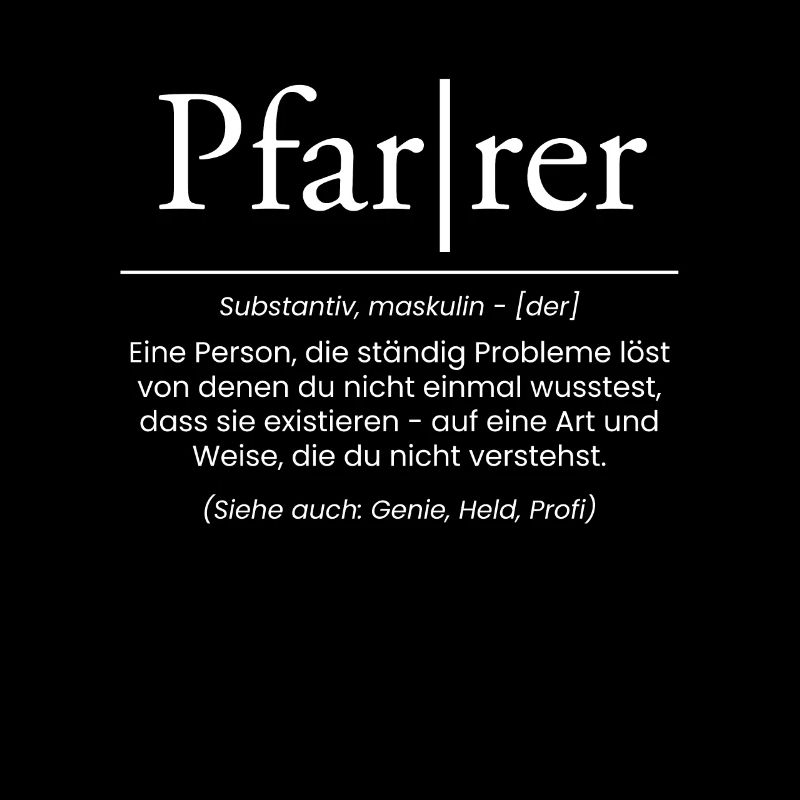 Pfarrer Definition T-Shirt Geschenk