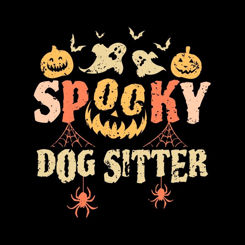 Spooky Dog Sitter Shirt Geschenk Halloween