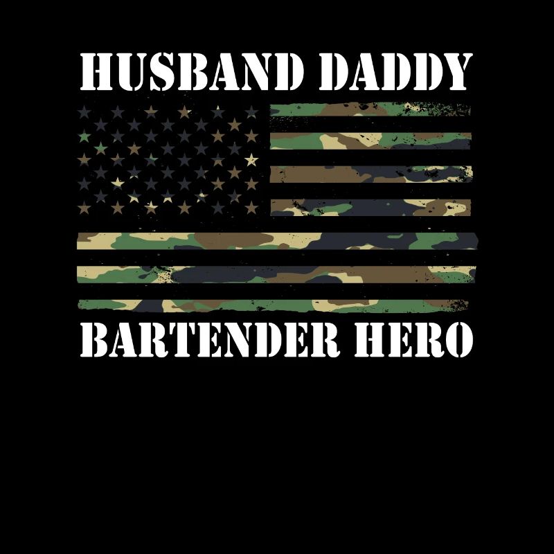 Husband Daddy Bartender Hero USA Amerika Flagge