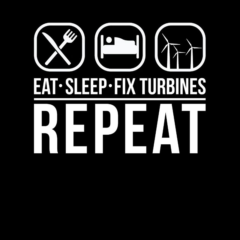 Manger Sleep Fix Turbines Répéter Technicien d’éolienne