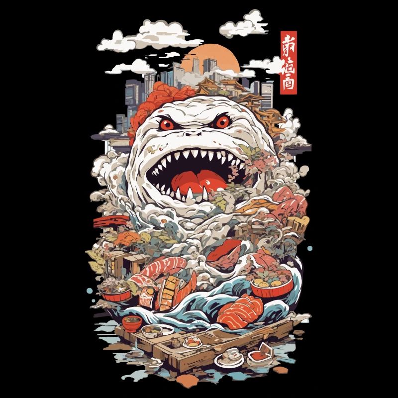 Retro Sushi Monster Japan's Culinary Wonder