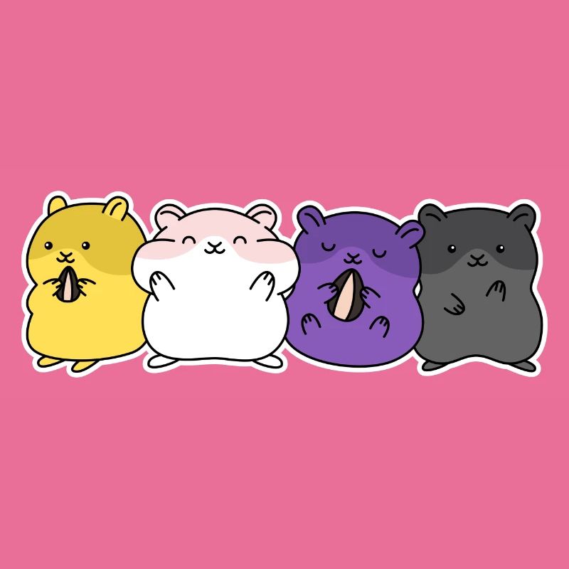 Non-binary flag hamster design for Enbys