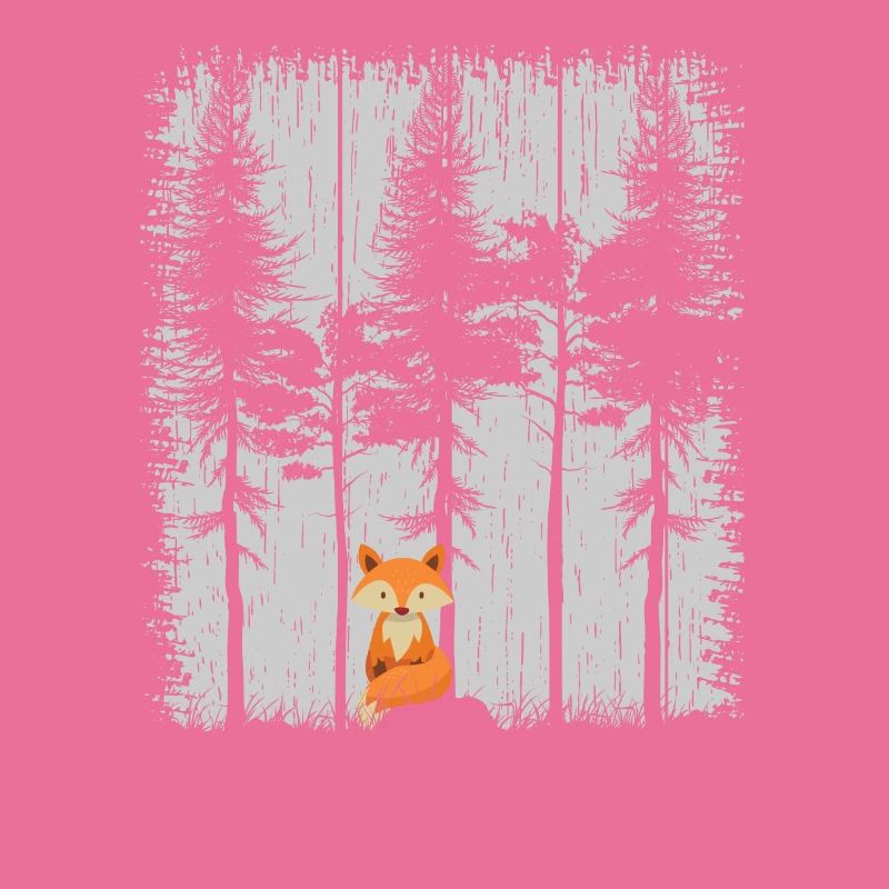 Fox in the Forest Retro Pattern Vintage Tree Forest Funny
