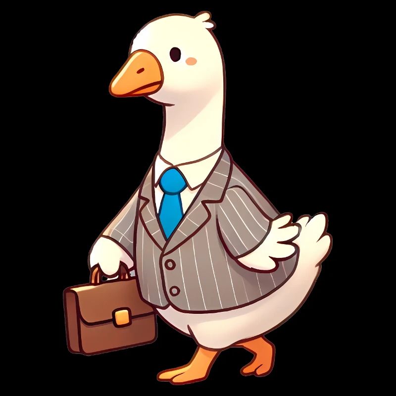 Ernsthafte Gans im Business-Anzug-Design