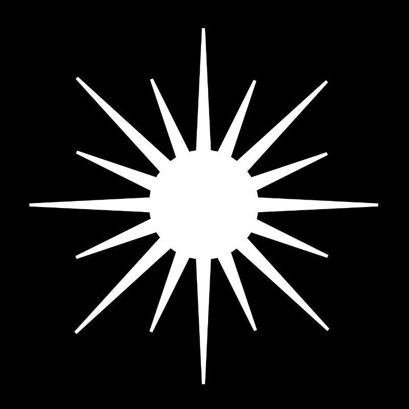 Weißes Sonnensymbol