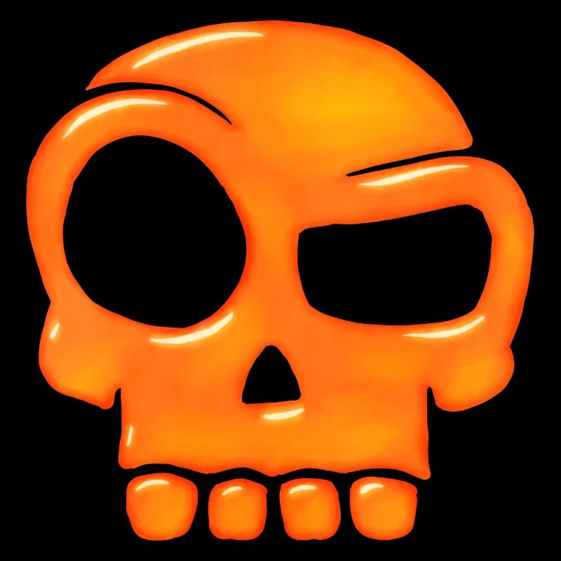 Feuriger Glas Schädel