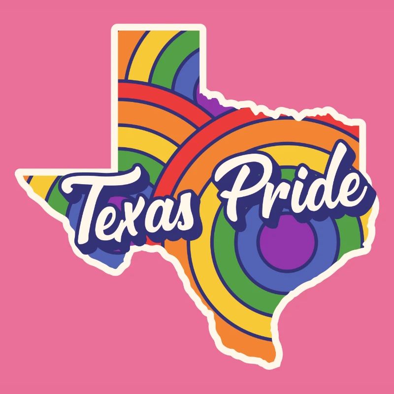 Rainbow Map Texas Design for LGBT+ Texans
