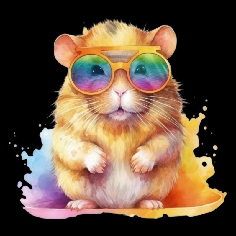 Cooler bunter Hamster mit Sonnenbrille
