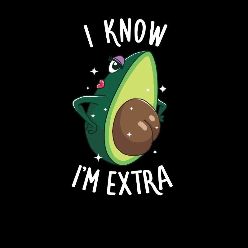Lustige Avocado, die ich Extra-Samen-niedliche auffällige Frucht bin