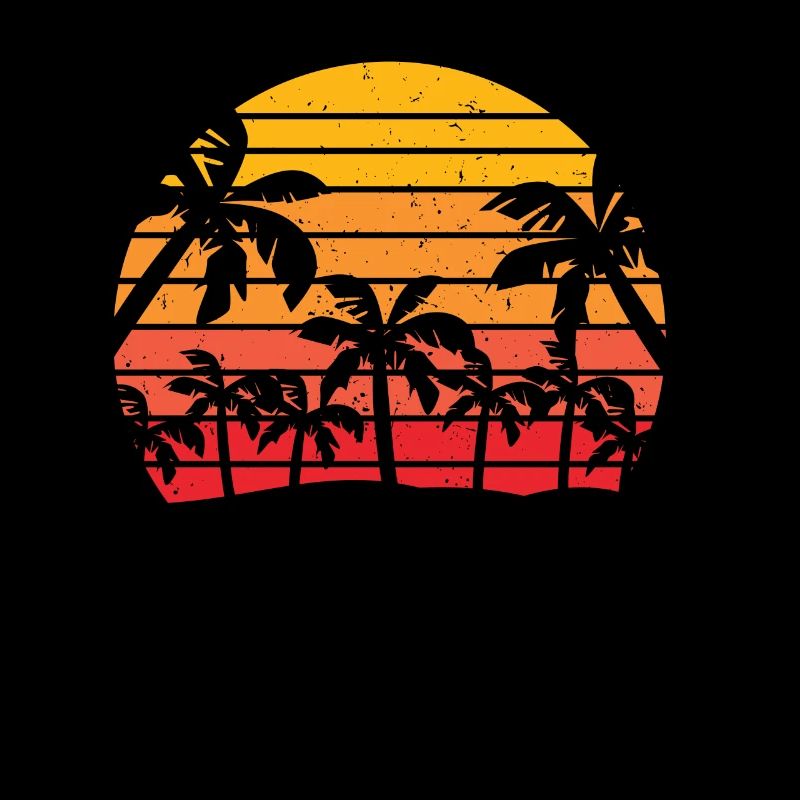 Sea Beach Coconut Tree Sommerwellen Retro Vintage