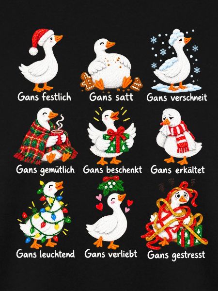 Weihnachtsgänse mit Gans-Wortspiel