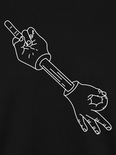 Mittelfinger Reingeschaut (Weiß) !