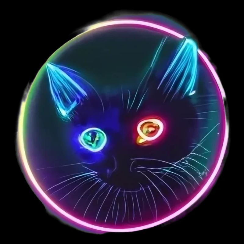 Chat Noir aux Yeux style Neon