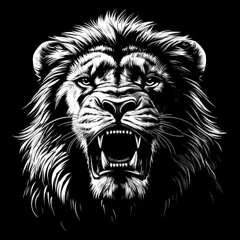 Aggressive lion