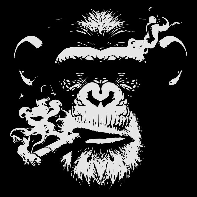 Visage de singe avec cigare