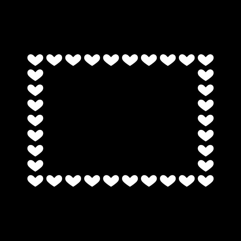 Rectangle frame heart customizable white