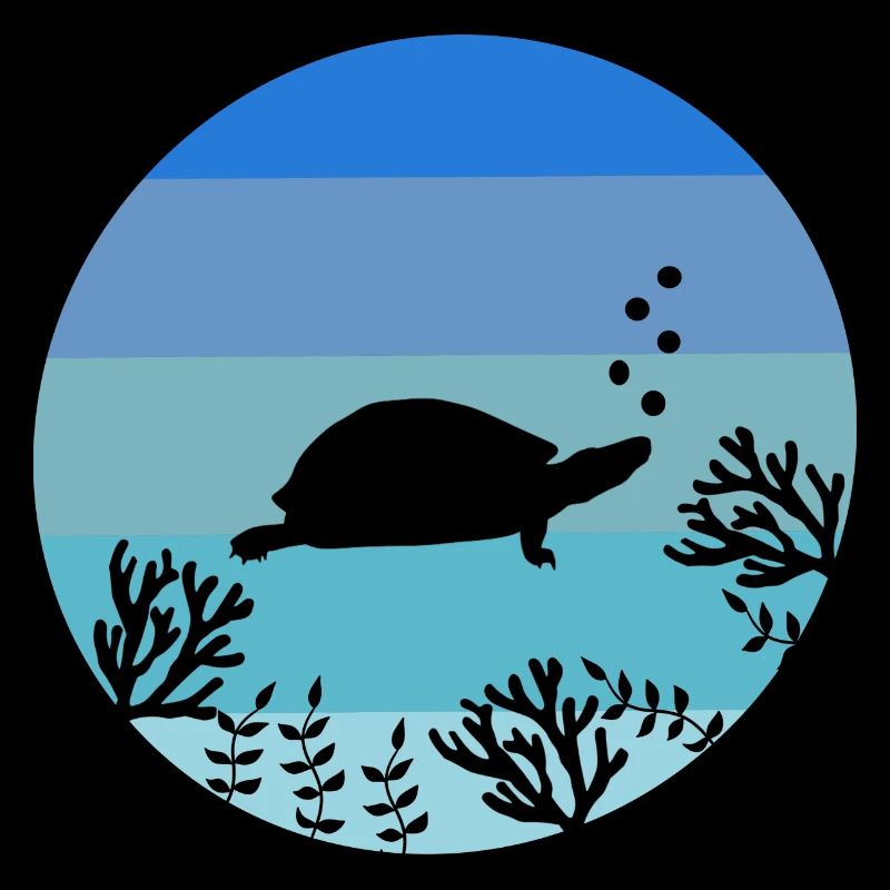 Sea Turtle Ocean Animal Retro Turtle