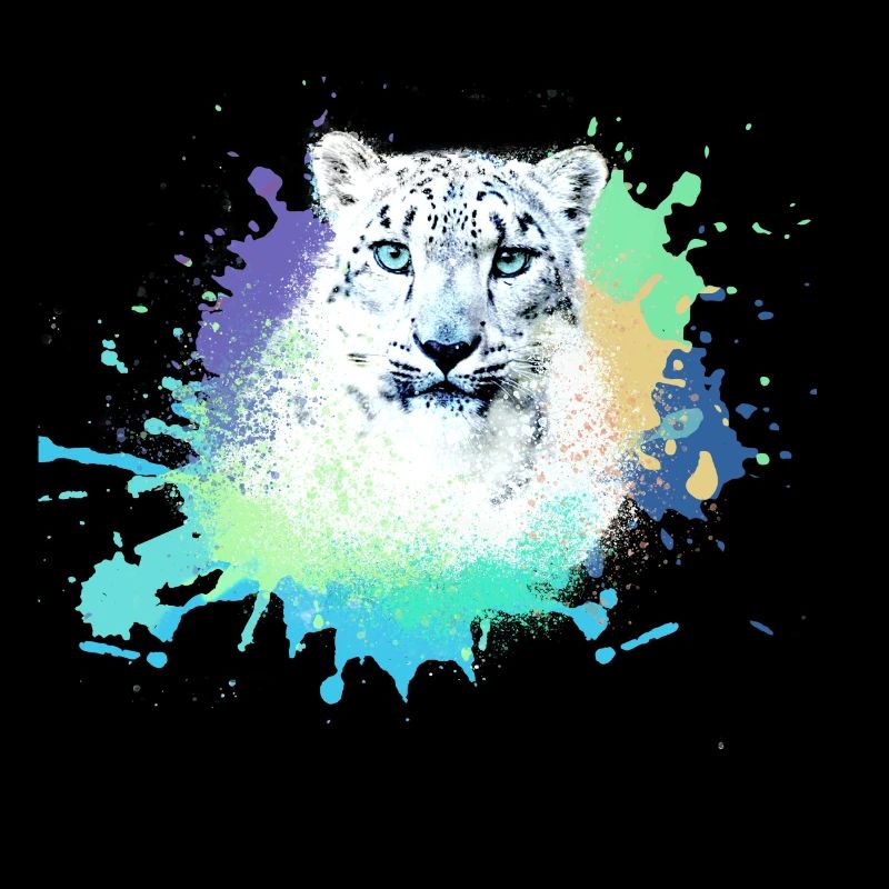 Léopard des neiges,chat,léopard, jaguar,coloré
