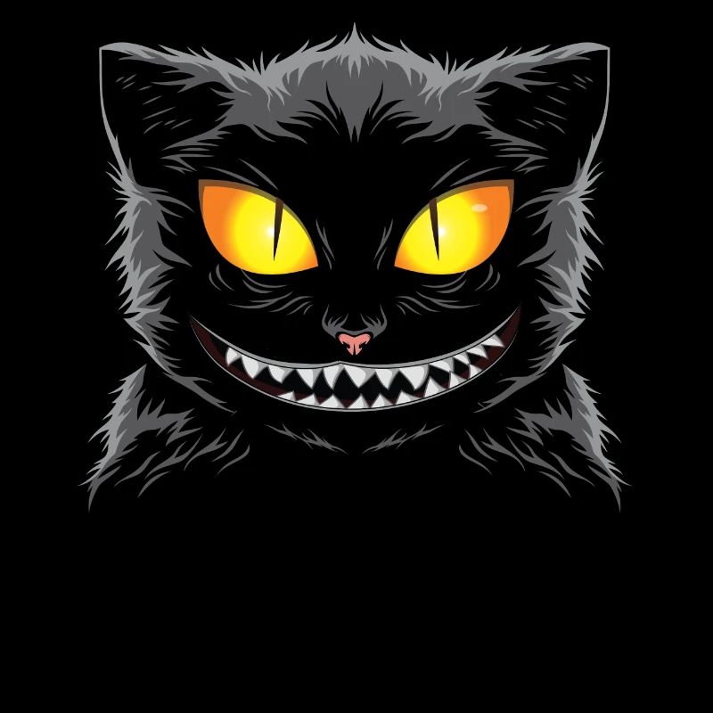 Schwarze Grinse Katze