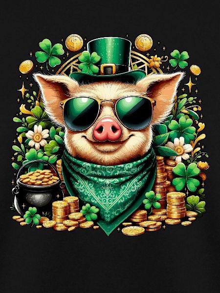 Cooles Schwein mit Kleeblatt