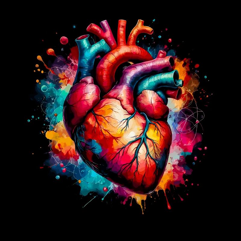 Anatomisches Herz mit Kleeblättern