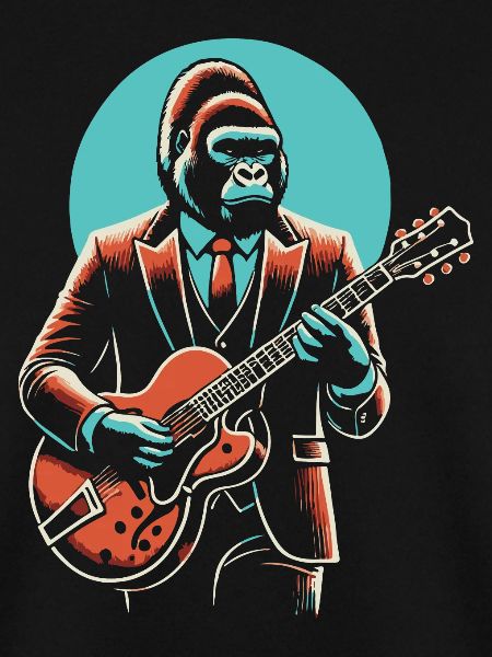Gorilla mit Gitarre