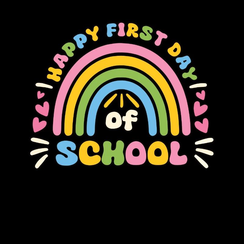 Erster Schultag Freude Regenbogen Design