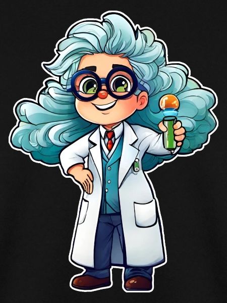 Cute scientist with glasses