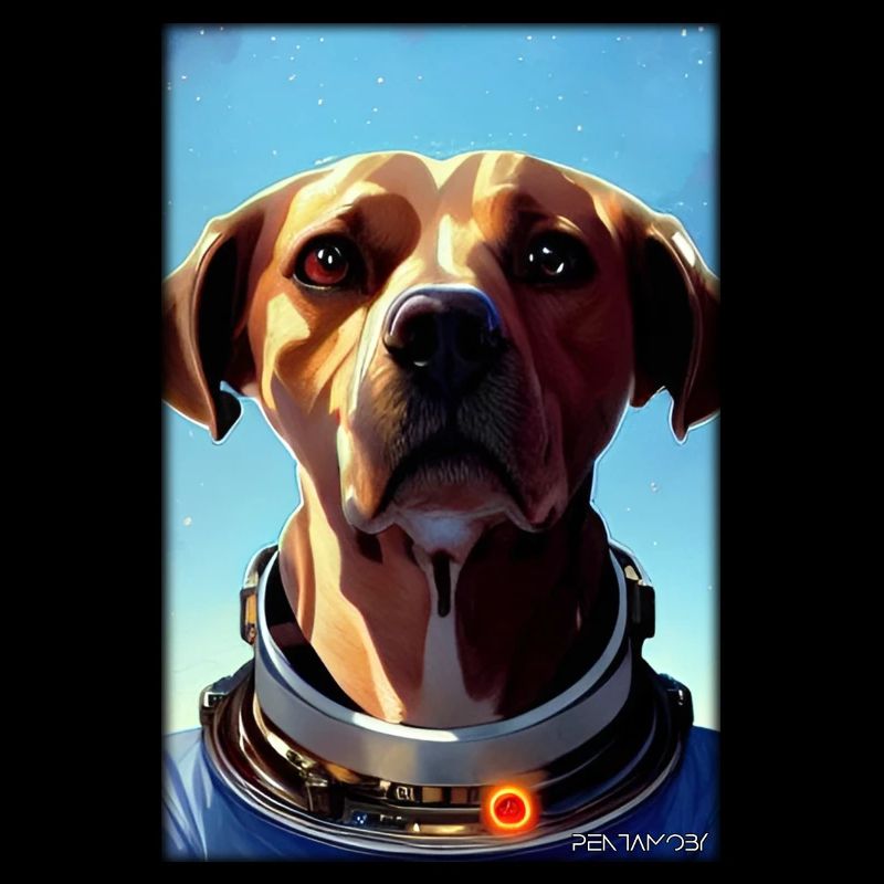 Dog Pet Astronaut Future Sci-Fi Technology