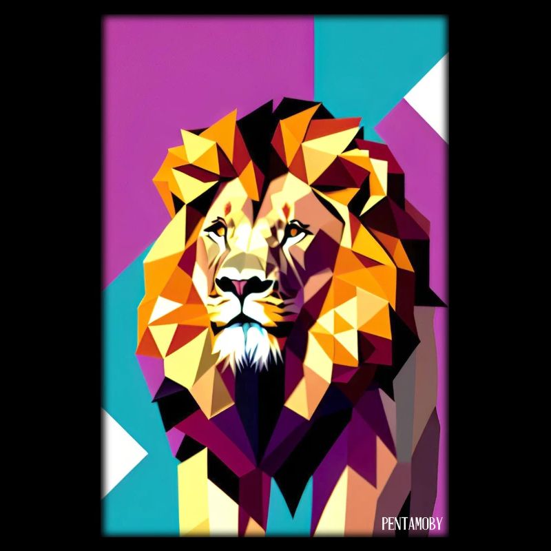 Leo Polygon Arc-en-ciel coloré sauvage Faune sauvage