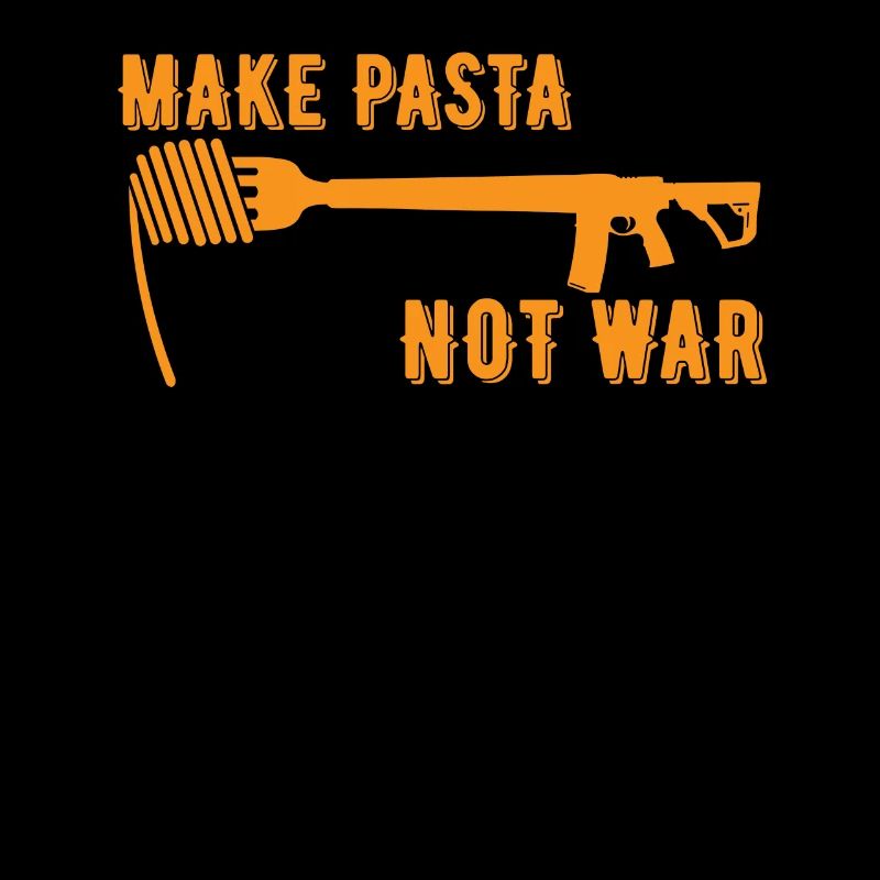 Nudeln Pasta Gewehr Gabel Krieg Statement Geschenk