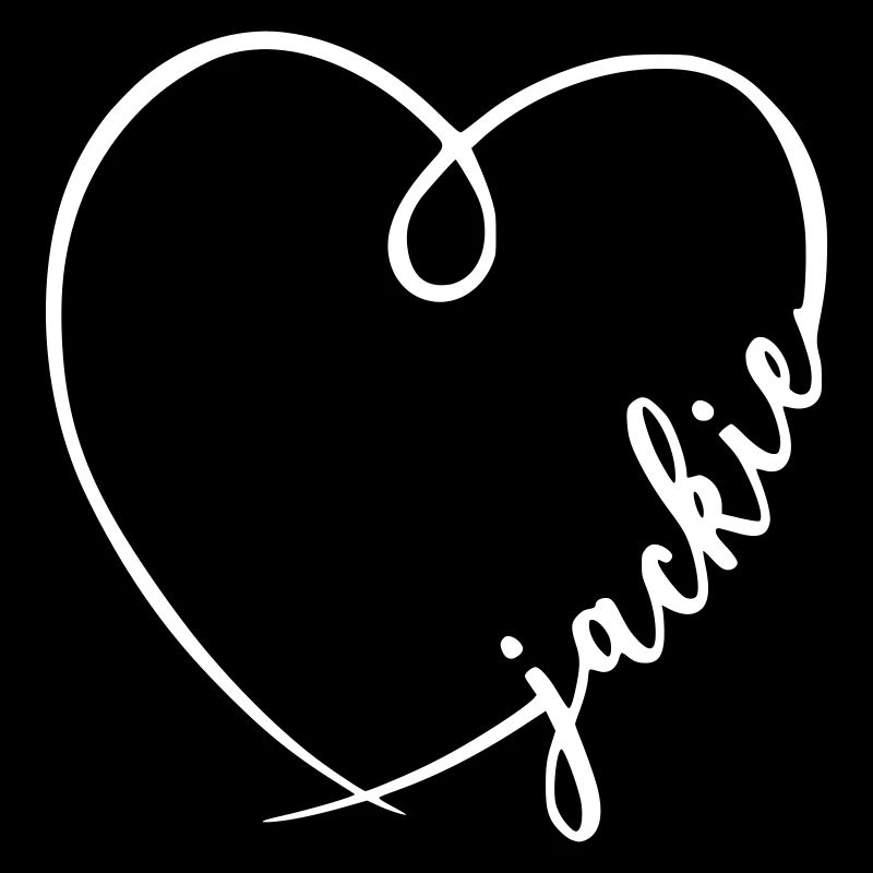 Jackie Name Calligraphy Heart