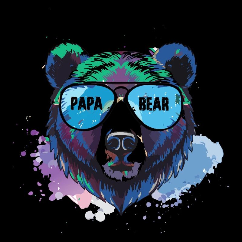 Papa, Bär,Graffiti, Malerei,bunt,Illustration