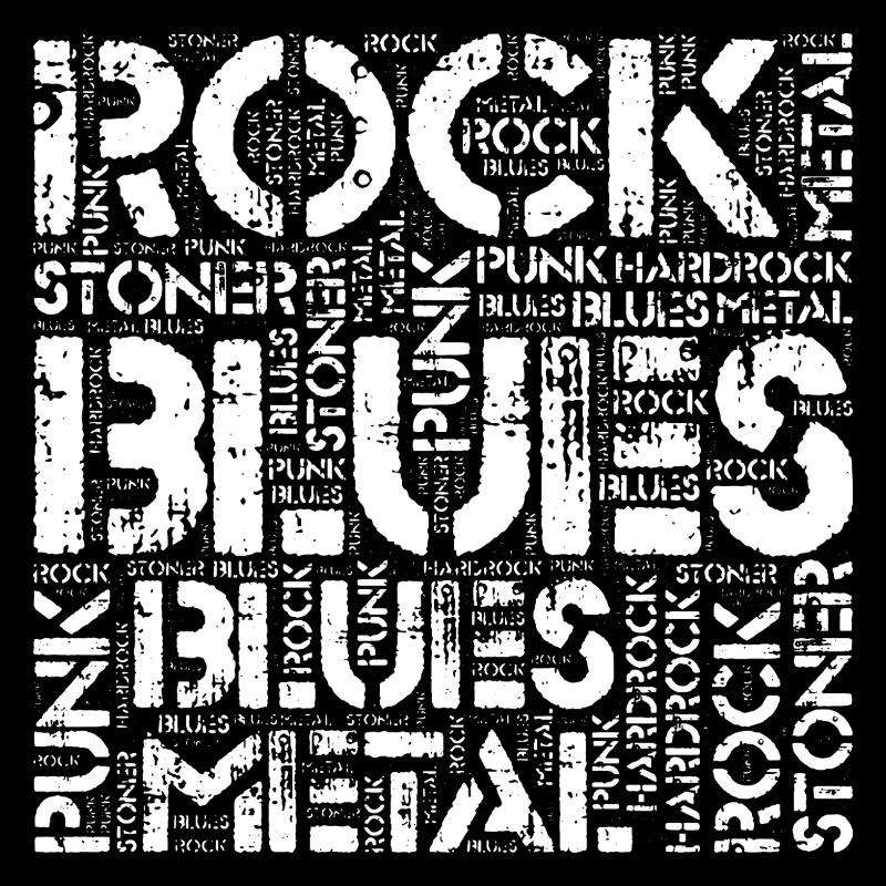 blues rock typographic design