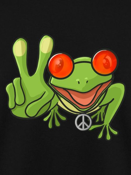 Frosch Hippie Peacezeichen