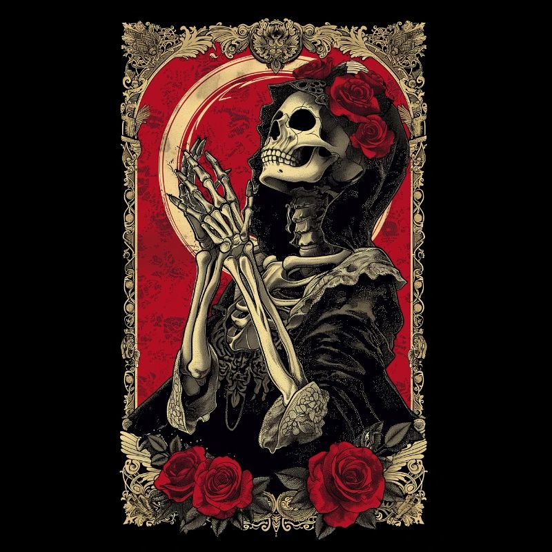Lady Death Gothic Skelett Rose