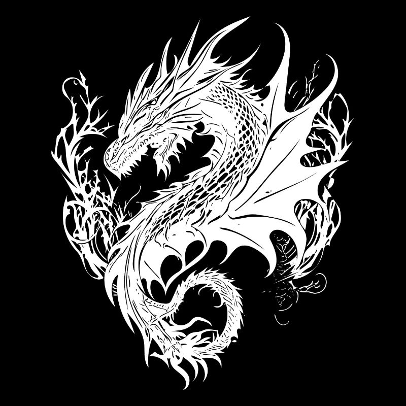 Dragon vintager féroce en robe à écailles