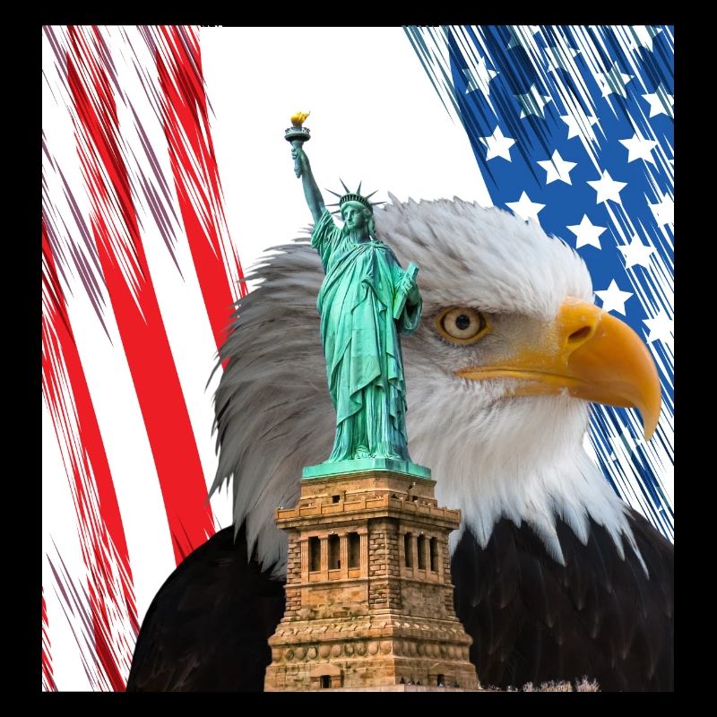 États-Unis, Statue de la Liberté et Aigle.