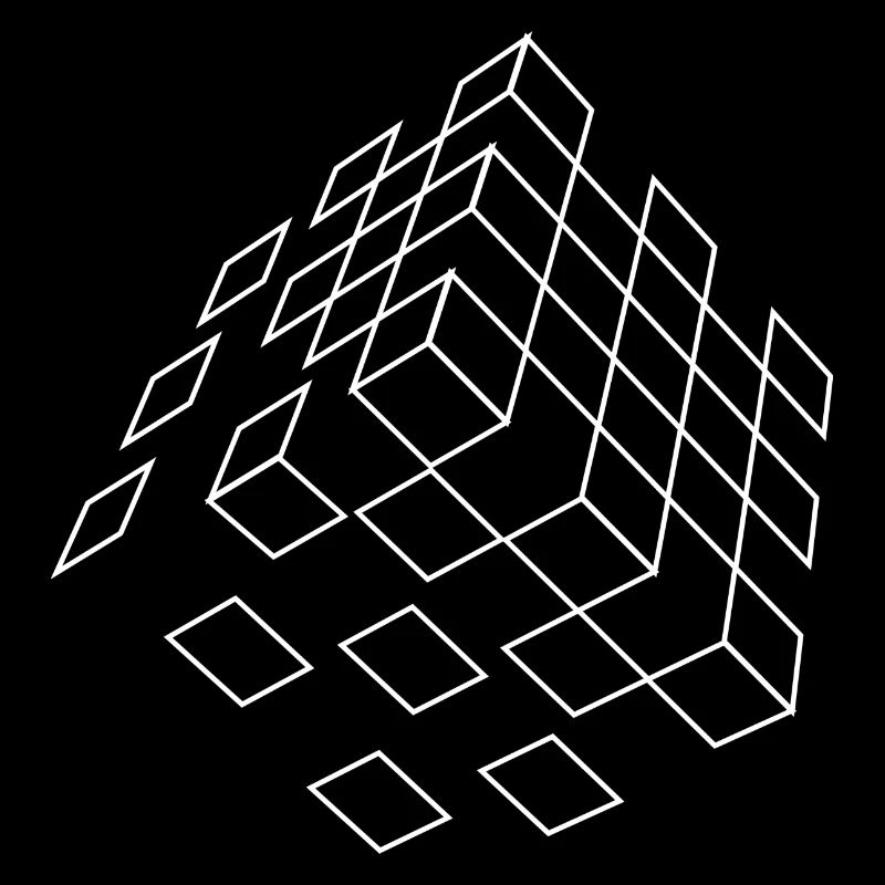 Cubic Wireframe black design