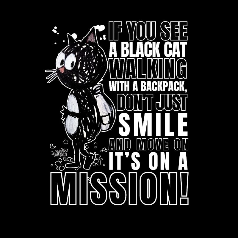 Funny Cat with Backpack - "On Mission" Cartoon