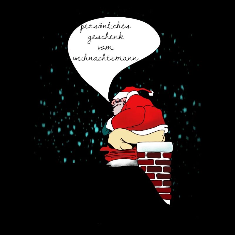 Drôle cadeau Père Noël image cheminée