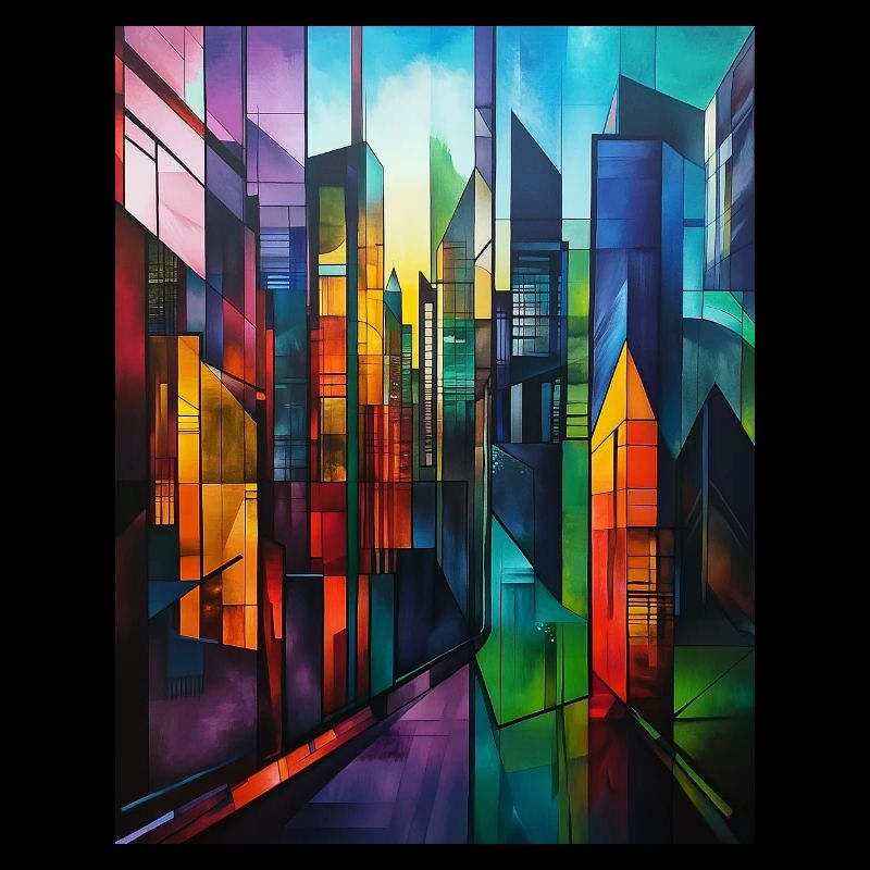 Abstrakte Stadt der Farben - Großstadt - bunt