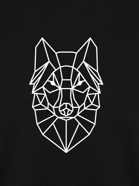 Geometrischer Wolfkopf Linienstil