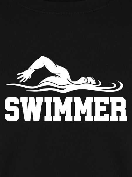 Schwimmer-Silhouette mit Wellen