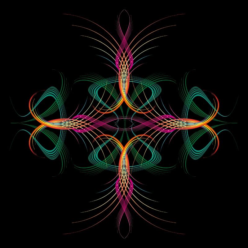 very delicate dynamically flowing cross ornament