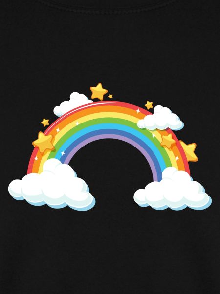 Regenbogenbogen mit Wolken und Sternen
