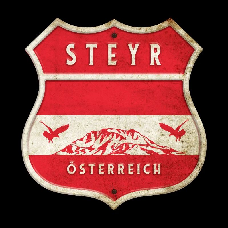 Steyr Autriche Armoiries Drapeaux Design