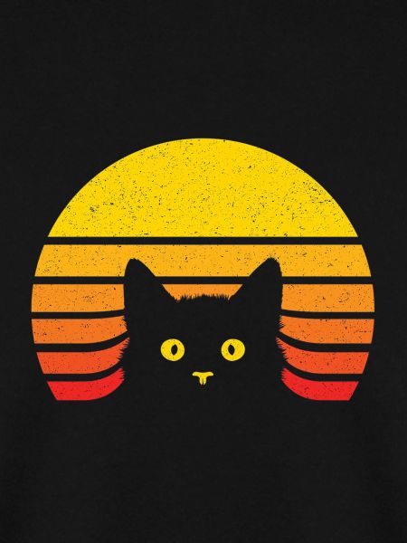 Katzensilhouette in der Retro-Sonne
